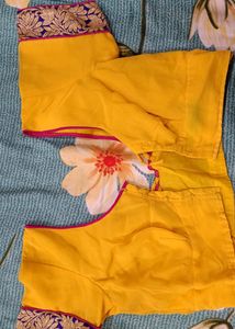 Bright Yellow Colour Saree