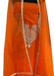 Organaza Heavy Wedding Orange Salwar Kameez Suit