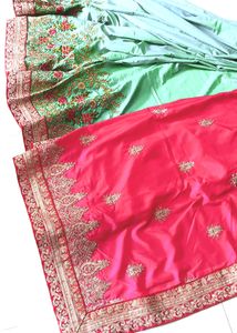 Heavy Embroidery Silk Saree With Blouse