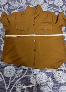 brown double pocket shirt girls