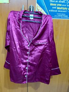 Silky Plum Pajama Top