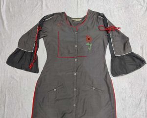 Grey Designer Kurta Set 38 Size.