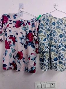 Floral Print Tops - Set of 2,used