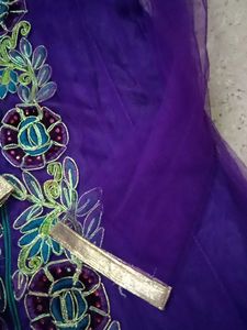 Purple Embroidered Anarkali Dress