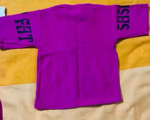 Light Yellow And Rose Colour T Shirts For Babies