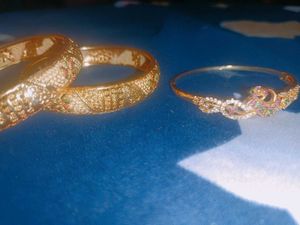 Gold Tone Bangles - Set of Three