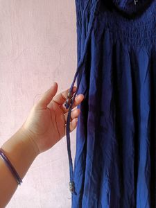 Navy Blue Elastic Skirt Palazza