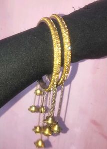 fallen golden latkan bangles (set of 2)