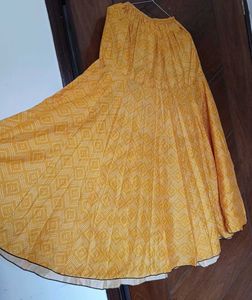 Yellow Printed Long Skirt
