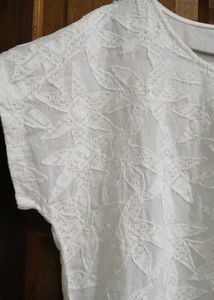 White Floral Embroidered Top