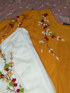 Only One Time Used Kurta With Pant Hand Embroidery