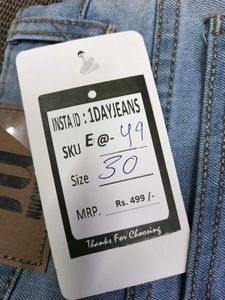 E@49 Waist Size 30 Ladies High Rise Straight Jeans