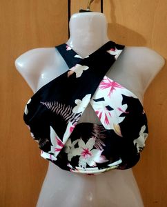 Sexy Printed Halter Neck Top