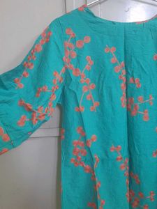 Leaves Green Imported Cotton Silk Mix Fabric