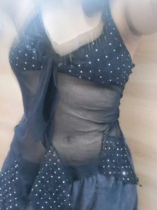 Y2k Glitter Mesh Top