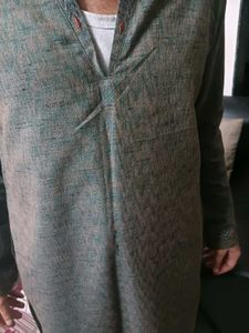 Embroidered Gray Kurta