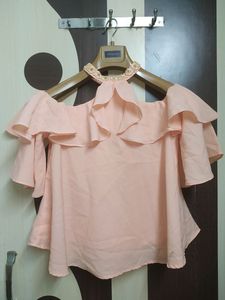 A Beautiful Baby Pink ColourTop 💗✨ Worked On Neck ✨