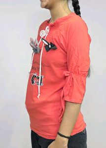 Red Designer Girls Top Partywear
