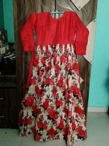 Red And Creme Gown