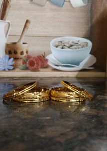 Stylish Golden Metal Bangles For Kids Girl 6-2year
