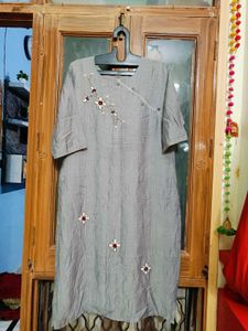Beautiful Grey Kurti With Amazing Work
