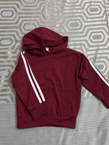 Burgundy Striped Hoodie
