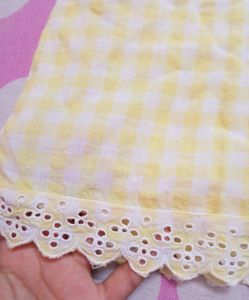 Yellow And white Checkered Top