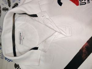 Regular Fit Brand  Print Polo Tshirt With Contrast