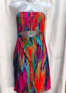 3281. Vibrant Cutout Bodycon Mini Dress