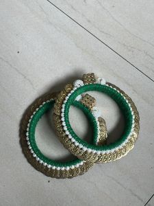 Green Bangles Set Of 2