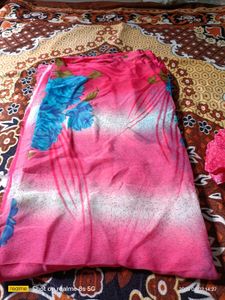 Pink Floral Saree