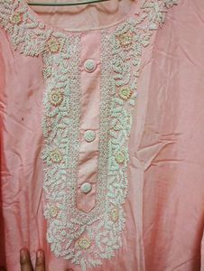 Pearl Beads Embroidery Kurti