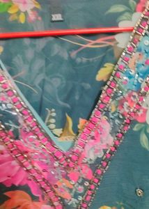 Floral Embellished  Kameez &amp; Dupatta