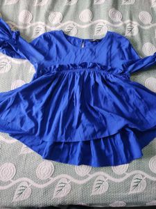Navy Blue Cotton Flowy Top