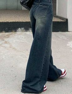 Premium Blue Vintage Wash Super Wide Leg Jeans