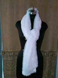 Elegant Faux Fur Scarf - White