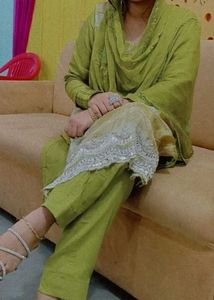 Green Embroidered Kurta Set