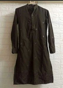 Coffe Brown Worked Kurta Pajama