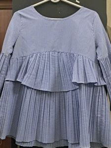 Code By Lifestyle Blue And White Striped Top