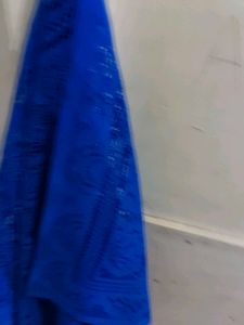 Cobalt Blue Floral Lace Fabric