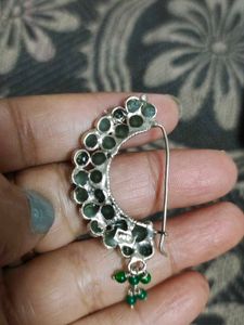 Sterling Silver|92.5| Nath With Green Onyx