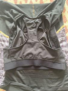Domyos dry-fit t-shirt with sports bra attached