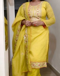 Yellow Embroidered Kurta Set