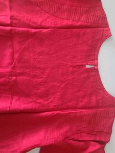Red gold Embroidered Short Kurti for Young Girls