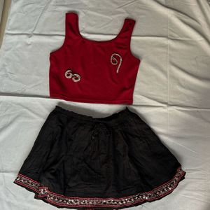 Black Embellished Skirt