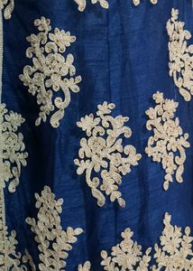 Beautiful Sober Gown With ShinyThread Work Shrug