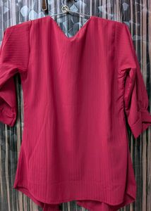 Elegant Red Tunic Top