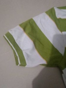 Striped Polo Shirt - Green &amp; White