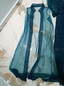 Teal Embellished Kurta Set
