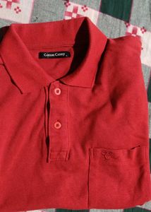 Cotton Canny Red Polo Shirt